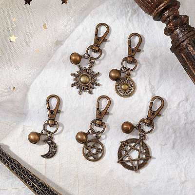 Alloy Star Sun Moon Pendants Decoration HJEW-JM02282-1