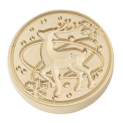 Christmas Series Wax Seal Brass Stamp Head LS-AJEW-M037-01G-16-1