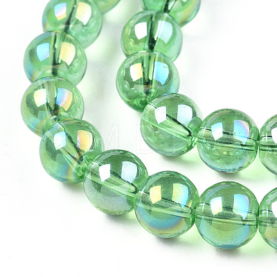 Electroplate Transparent Glass Beads Strands GLAA-T032-T8mm-AB17-1