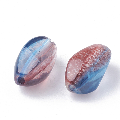 Two Tone Transparent Spray Painted Acrylic Bead ACRP-T005-30-1