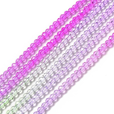 Transparent Gradient Color Glass Beads Strands X1-GLAA-H021-01B-21-1