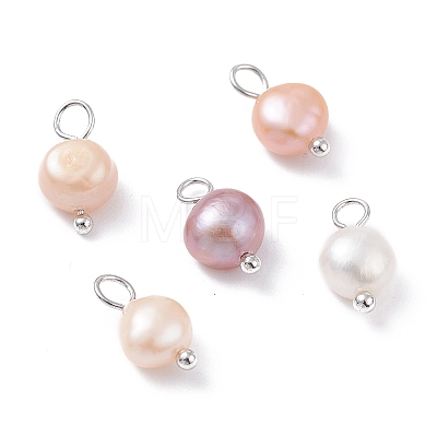 Natural Cultured Freshwater Pearl Charms X-PALLOY-JF01099-02-1