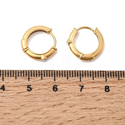 304 Stainless Steel Rhinestone Hoop Earrings EJEW-P344-06G-1