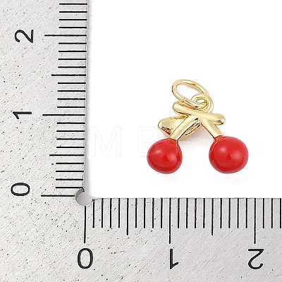 Brass Enamel Charms KK-Q028-34G-1