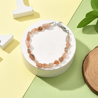 Natural Sunstone Beads Bracelets for Women BJEW-H623-02S-06-1