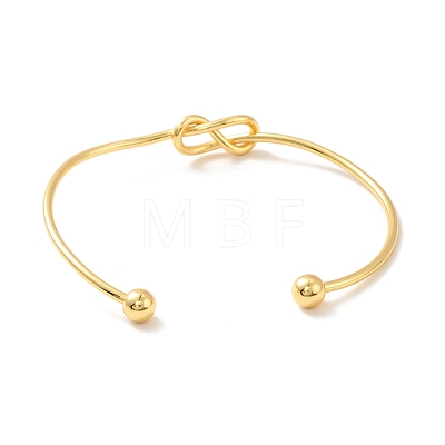 Rack Plating Brass Knot Open Cuff Bangle for Women BJEW-M228-01G-1