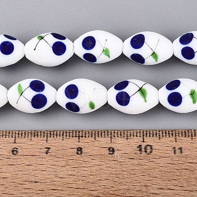 Frosted Handmade Lampwork Beads Strands LAMP-N037-03A-1