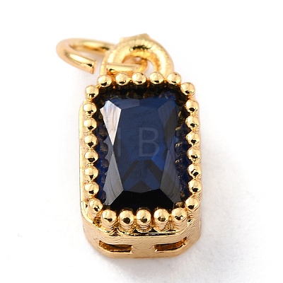 Real 18K Gold Plated Brass Inlaid Cubic Zirconia Charms LS-ZIRC-L100-075G-05-1