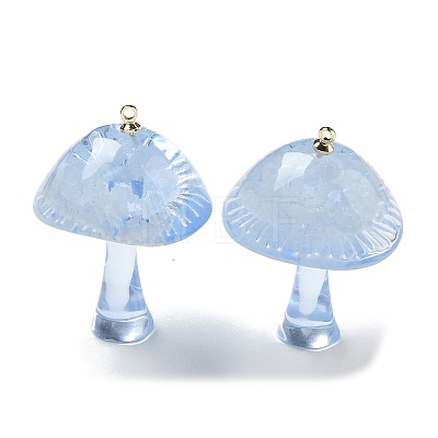 Luminous Epoxy Resin Mushroom Pendants RESI-C054-01B-1