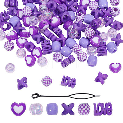 2Bags 2 Styles Resin Hair Beads for Hair Braiding Tool DIY-CA0008-38B-1