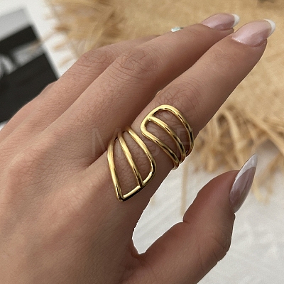 Irregular Brass Cuff Rings for Women KK-CBA8D1E-05G-1