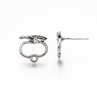 Alloy Stud Earring Findings PALLOY-ZX030-17AS-RS-1