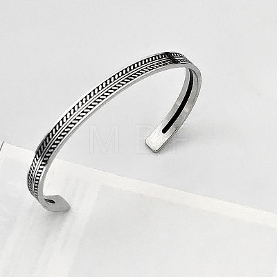 304 Stainless Steel Cuff Bangles for Men WG46524-03-1