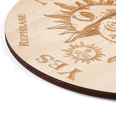 Wooden Carved Cup Mats LS-AJEW-P103-01K-1