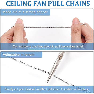 4Pcs Tibetan Style Alloy Ceiling Fan Pull Chain Extenders AJEW-BC0003-50-1