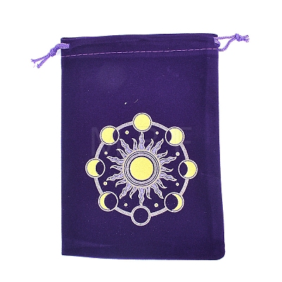 Velvet Moon Phase Printed Packing Tarot Pouches PW-WG17539-10-1