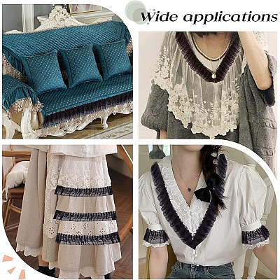 5M Double-Layer Pleated Polyester Chiffon Lace Trim OCOR-GF0006-69A-1