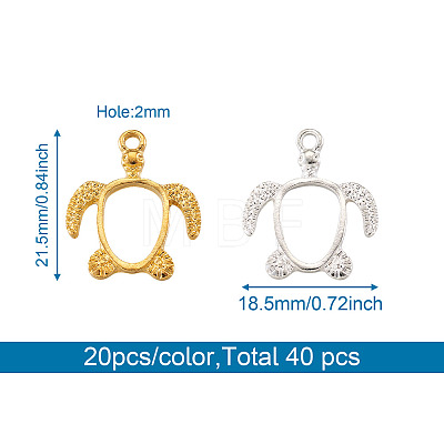 Craftdady 40Pcs 2 Colors Alloy Open Back Bezel Pendants FIND-CD0001-05-1