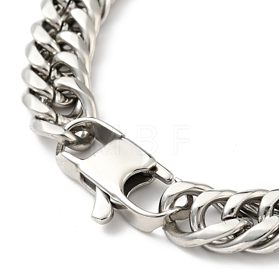 201 Stainless Steel Cuban Link Chains Bracelet for Men Women BJEW-H550-07B-P-1