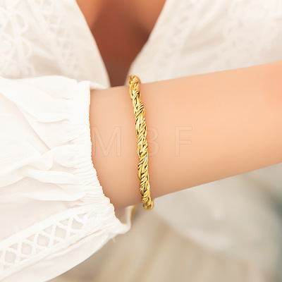 304 Stainless Steel Rope Chain Bracelets for Women BJEW-D338-01G-02-1