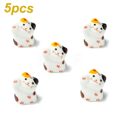 5Pcs Handmade Bright Glazed Porcelain Beads PORC-YW0001-31B-1