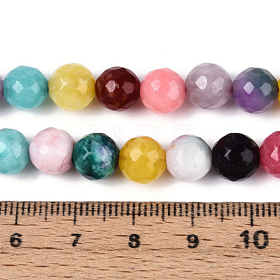 Dyed Natural White Jade Beads Strands G-T139-8mm-60-09-1