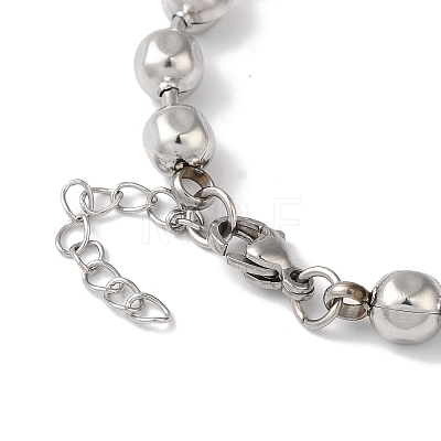 304 Stainless Steel Ball Chain Beaded Bracelets for Women BJEW-B092-05P-1