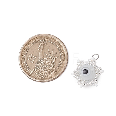 Beaded Star Eye Charms PALLOY-MZ00574-07-1