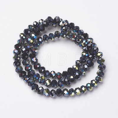 Electroplate Opaque Glass Beads Strands EGLA-A034-P6mm-S02-1