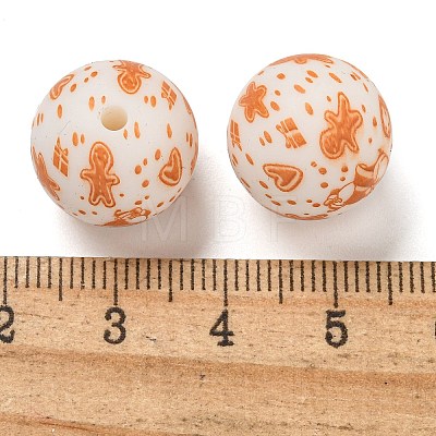 Christmas Round Silicone Beads SIL-K002-02D-1