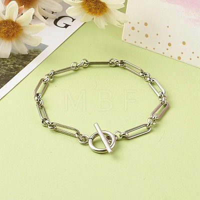 304 Stainless Steel Figaro Chain Bracelets X-BJEW-JB06446-1
