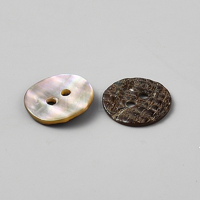 2-Hole Shell Buttons BUTT-WH0030-71E-1