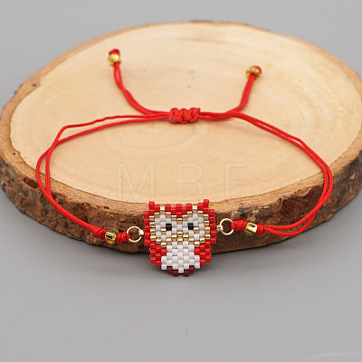 Fashion Owl Glass Seed Bead Link Adjustable Bracelets VY0389-2-1