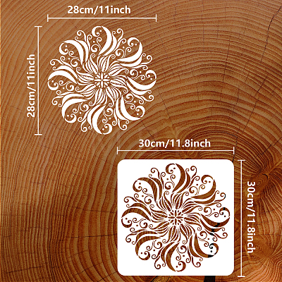 PET Hollow Out Drawing Painting Stencils DIY-WH0391-0530-1