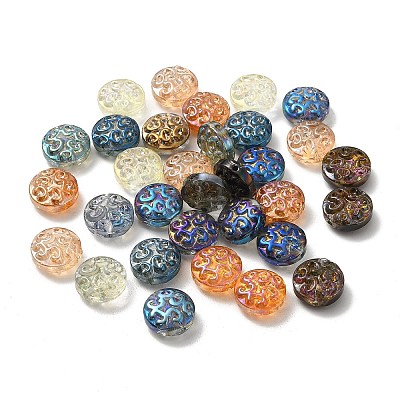 Electroplated Glass Beads EGLA-H002-B-M-1