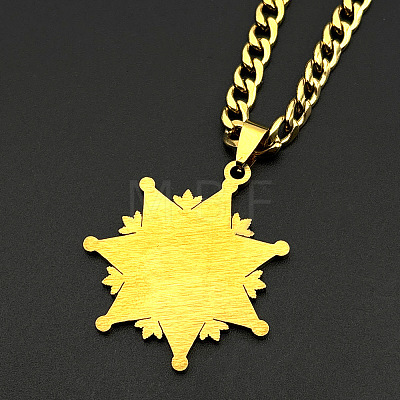 304 Stainless Steel Enamel Black Star Pendant Necklaces for Men WGCD56C-02-1