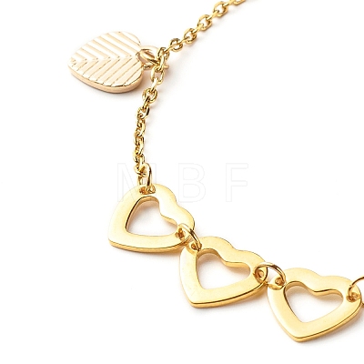 Heart Alloy Enamel Charm Bracelet for Valentine's Day BJEW-JB06656-05-1