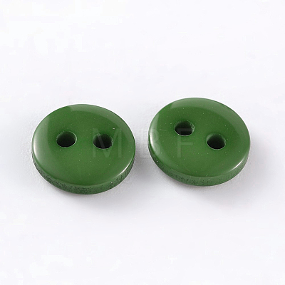 2-Hole Flat Round Resin Sewing Buttons for Costume Design BUTT-E119-14L-14-1