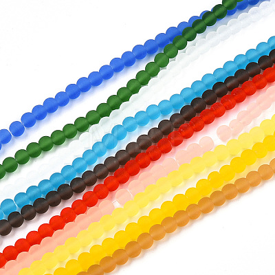Transparent Glass Beads Strands GLAA-T032-T4mm-MD-1