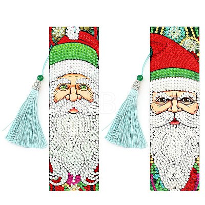 2Pcs Christmas DIY Diamond Painting Bookmarks Kits DIAM-PW0010-19A-28-1