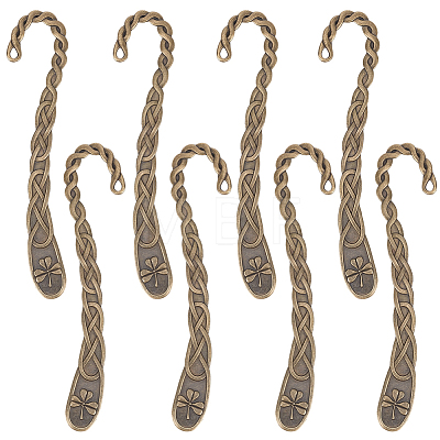 12Pcs Zinc Alloy Hook Bookmarks AJEW-SC0004-42-1