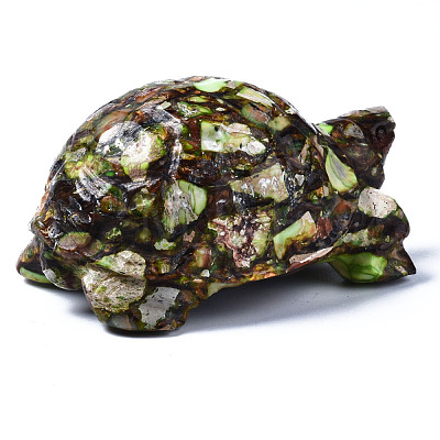 Tortoise Assembled Natural Bronzite & Synthetic Imperial Jasper Model Ornament G-N330-39B-02-1