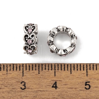 Rack Plating Alloy European Beads FIND-C055-03AS-1