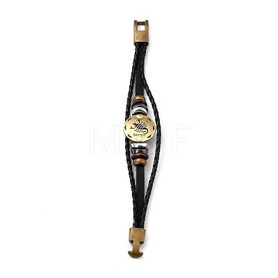 Braided Leather Cord Retro Multi-strand Bracelets BJEW-L616-20E-1