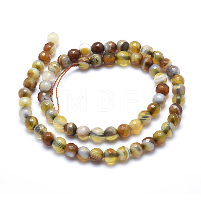 Natural Striped Agate/Banded Agate Beads G-J371-02-4mm-1