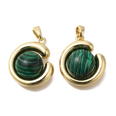 Synthetic Malachite Pendants KK-K388-01G-1