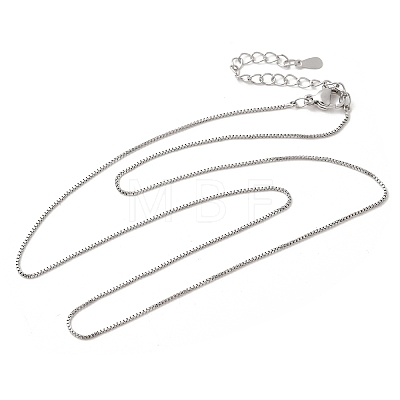 0.8MM Brass Box Chain Necklaces NJEW-G341-02P-1