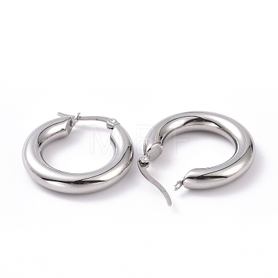 Non-Tarnish 304 Stainless Steel Chunky Hoop Earrings for Women EJEW-G298-09P-1