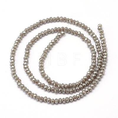 Faceted Rondelle Full Rainbow Plated Electroplate Glass Beads Strands EGLA-M004-2mm-A13-1