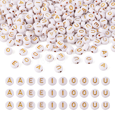 500Pcs 5 Style Plating Acrylic Beads PACR-BY0001-01-1